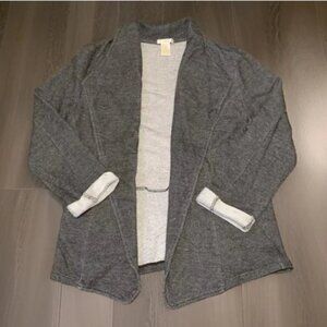 Women's Gray Oversized Cotton-Polyester Jacket By Matty M, Size X-Large